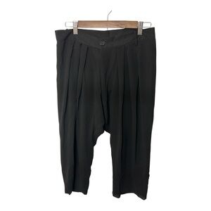 Fumblin' Foe Black Pleated Cropped Trousers Women's M NWT Avant Garde Style